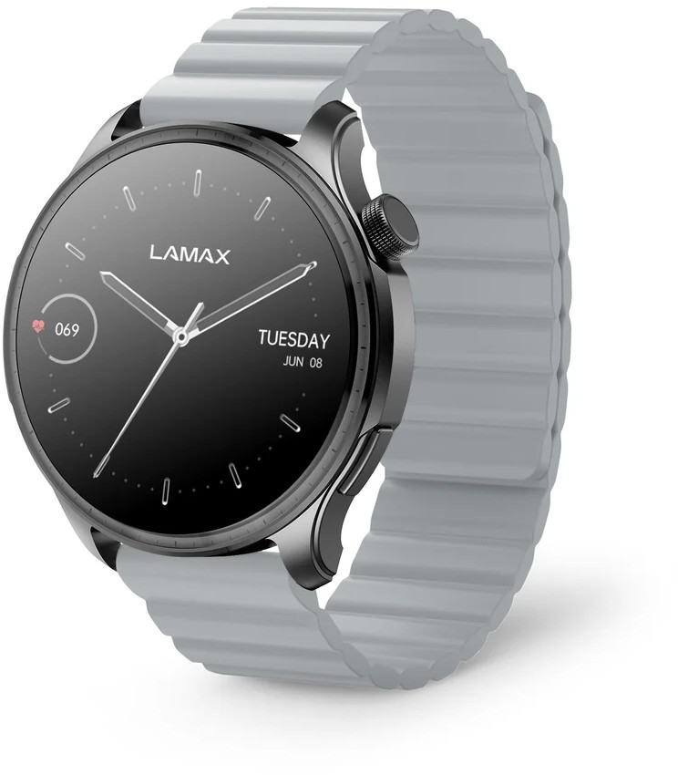 LAMAX Dárkový set Prism AMOLED Black 8596687004308 + náhradní řemínek